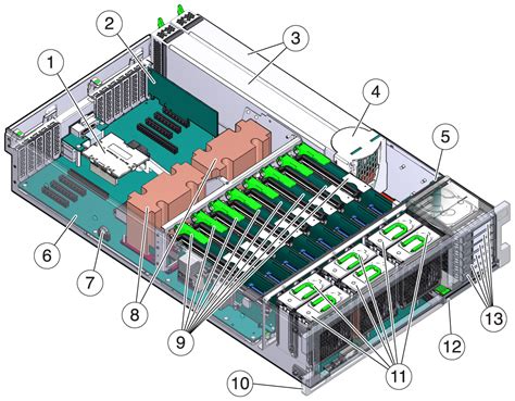 Internal Component Locations - SPARC T7-2 Server Service Manual