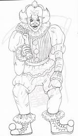 Pennywise Coloring Page It Creepy Clown  Etsy Scary coloring sketch template