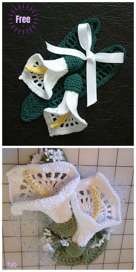 Crochet Calla Lily Flower Bouquet Free Crochet Patterns | Crochet ...