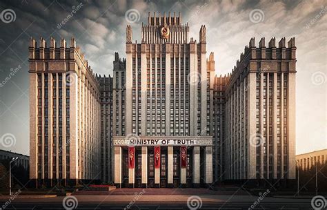 AI-Generated Image of Ministry of Truth, Orwell S 1984, Dystopian Totalitarianism, Soviet ...