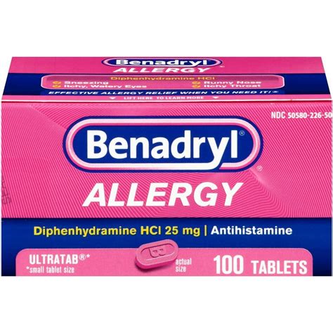 3 Pack BENADRYL ALLERGY 25 MG ULTRATAB 100 TABLETS Each - Walmart.com - Walmart.com