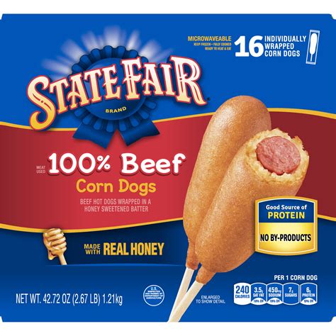 State Fair® 100% Beef Corn Dogs, 42.72 oz (16 Count) (Frozen) - Walmart ...