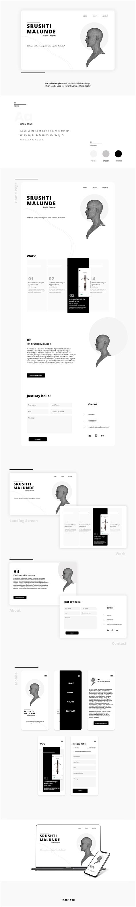 Portfolio Template - Web and Mobile Application on Behance