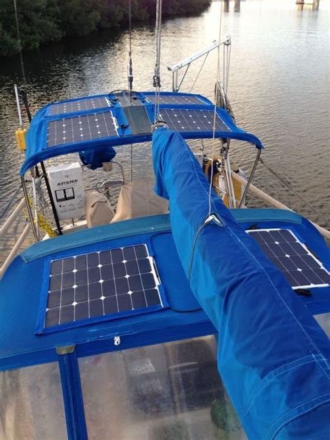 Flexible solar panels on bimini. Not sure if flexible is more ...