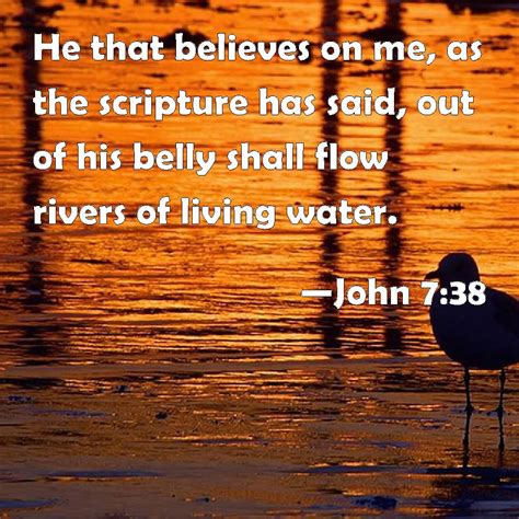 John 7:38 He that believes on me, as the scripture has said, out of his belly shall flow rivers ...