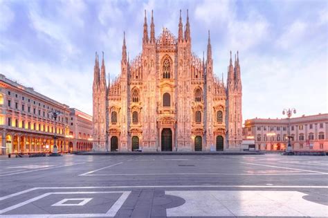 Milan Cathedral on Piazza Del Duomo, Milan, Italy Stock Photo - Image ...