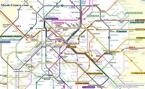 Paris Metro Map Printable