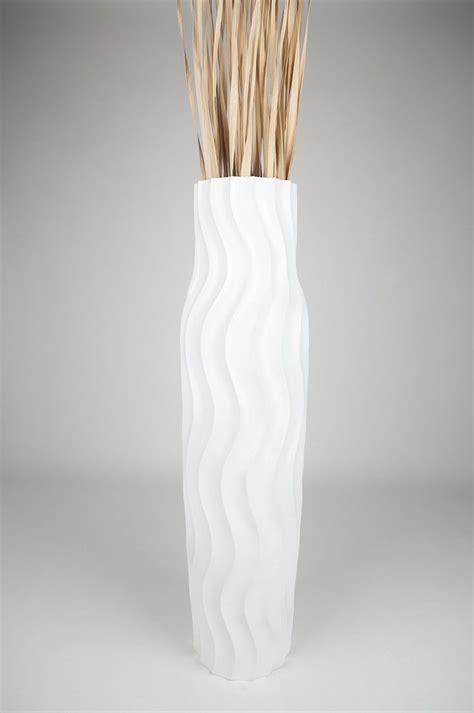 Tall Floor Vase 112 cm, Mango Wood, White: Amazon.co.uk: Kitchen & Home | Floor vase, Floor ...