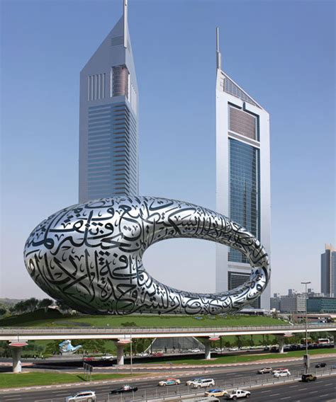 wrapped in calligraphy, dubai's museum of the future nears completion