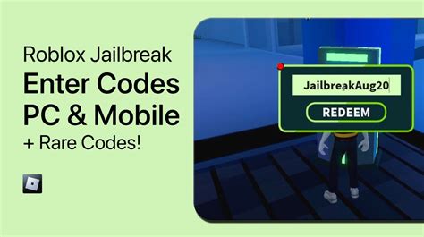 Roblox Jailbreak - How To Enter Codes on Roblox Mobile and PC (+ Rare ...