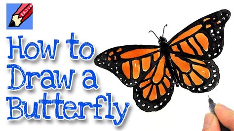 How to draw a Monarch Butterfly Real Easy - YouTube