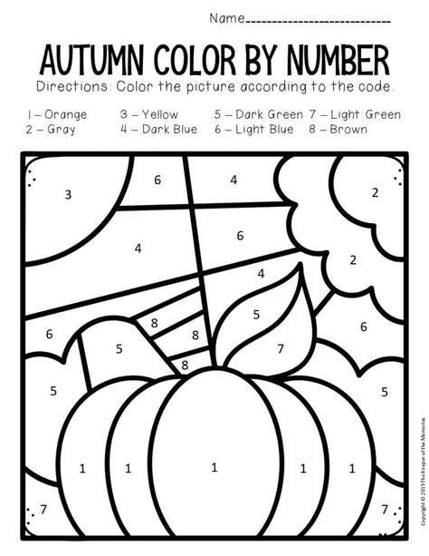 Fall Color by Number | Thanksgiving kindergarten, Thanksgiving ...