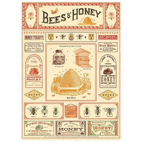 Bees And Honey Scientific Vintage Style Poster | Vintage bee, Bee keeping, Bee decor