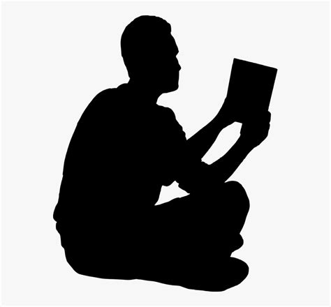 Book Silhouette Png - People Sitting Reading Silhouette, Transparent Png - kindpng