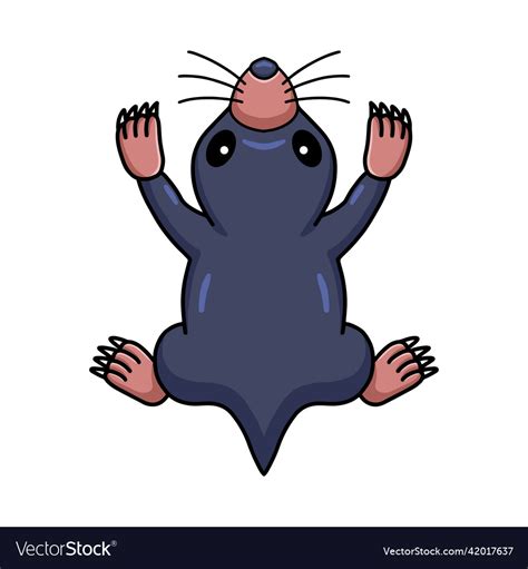 Cute little mole cartoon character Royalty Free Vector Image