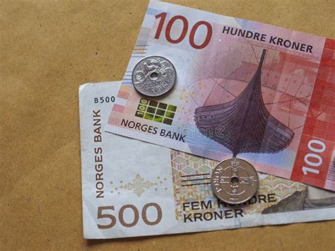 Norwegian Krone Notes and Coins, Norway Stock Photo - Image of tender ...