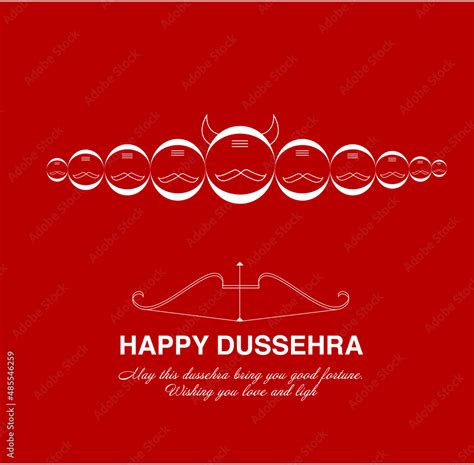 Happy Dussehra greetings with ten ravan face. Stock Vector | Adobe Stock