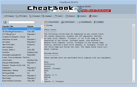 CheatBook September 2015 Download, Screenshots