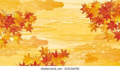 Illustration Autumn Leaves Japanese Style Background Stock Illustration ...