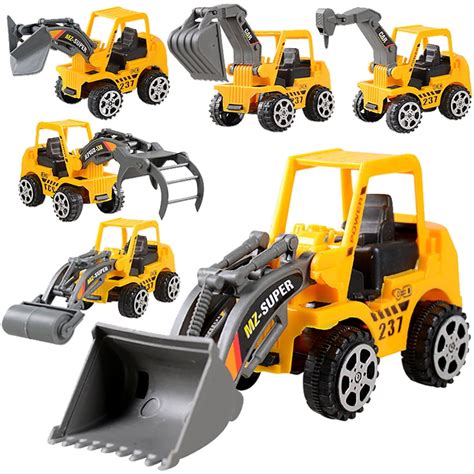 6 Pcs Play Vehicles Construction Vehicle Truck Cars Toys Set Friction ...