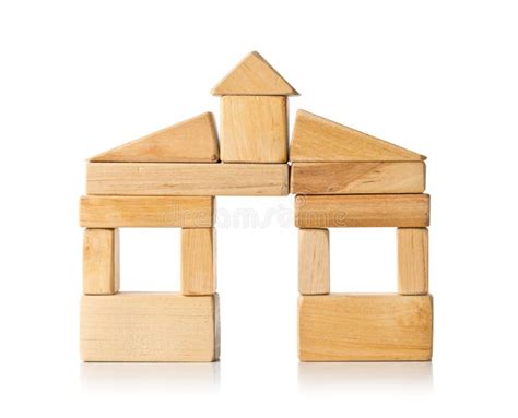 House Made From Children S Wooden Building Blocks Stock Image - Image ...