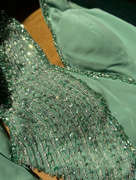 Turquoise Green Sequin Embellished Evening Party Dress m - Evening Dresses, Made To Order ...