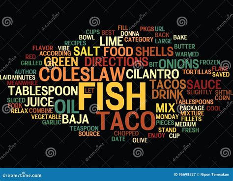 Best Recipes Baja Fish Tacos Word Cloud Concept Stock Illustration ...