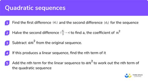 Quadratic Sequences - GCSE Maths - Steps & Examples