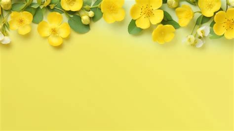 Premium AI Image | Yellow flowers on a yellow background