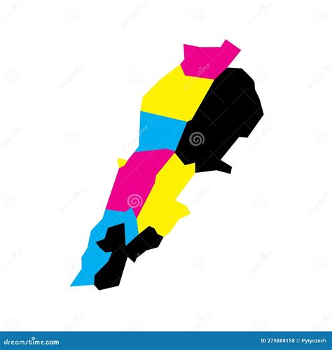 Lebanon Political Map of Administrative Divisions Stock Vector ...