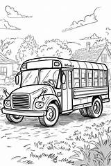 Joyful School Bus Coloring Page For Kids Stock Illustration  sketch template