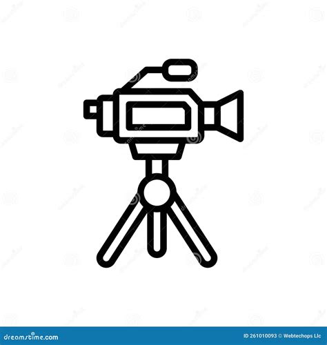 Black Line Icon for Documentary, Broadcast and Film Stock Illustration - Illustration of ...