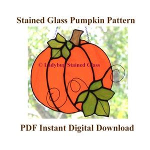 Stained Glass Pumpkin PATTERN Instant Download Pattern for Autumn Pumpkin Makes Stained Glass ...