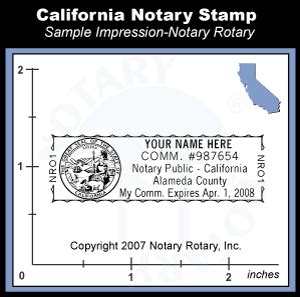 California Notary Seal Stamp - Pre-inked