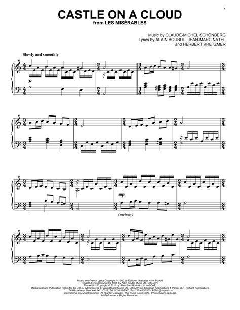 Castle On A Cloud sheet music by Les Miserables (Musical) (Piano – 90855)