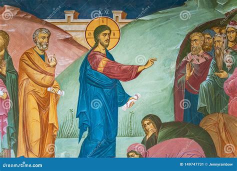 Mural Painting of Preaching Jesus Christ in Tolga Monastery Editorial ...