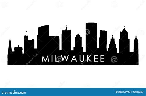 Milwaukee Skyline Silhouette. Stock Vector - Illustration of horizon ...