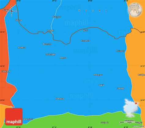 Political Simple Map of Araria