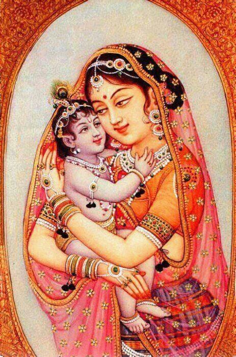 Yashoda maa n her kanha | Krishna art, Krishna radha painting, Cute krishna