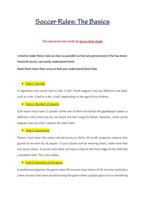 Soccer rules: Everything you need to know by soccer balls guide - Issuu