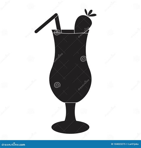 Isolated Cocktail Silhouette Stock Vector - Illustration of drink ...