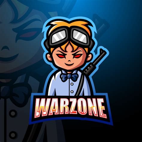 Warzone mascot esport logo illustration | Premium Vector