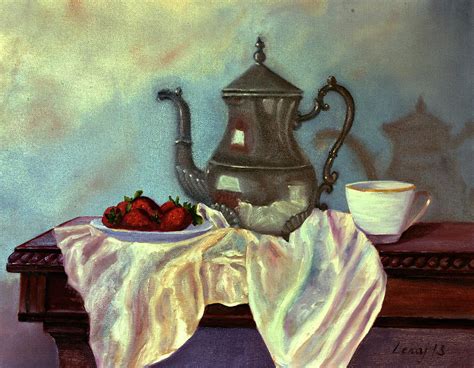 Silver Teapot Painting by Rok Lekaj - Pixels