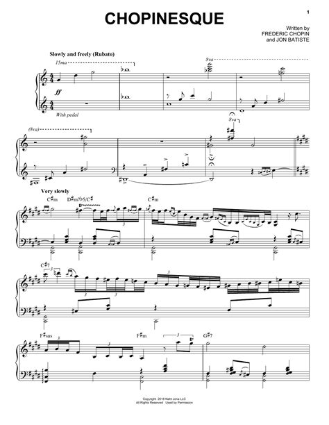 Jon Batiste "Chopinesque" Sheet Music Notes | Download Printable PDF ...