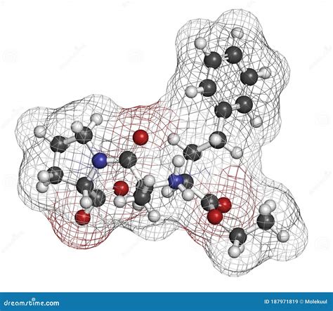 Enalapril High Blood Pressure Drug Molecule. Angiotensin Converting Enzyme ACE Inhibitor Used in ...