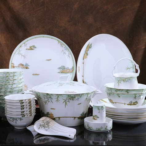 High-grade bone china tableware Ceramic bowl Dish Set Banquet dinnerware Good quality porcelain ...