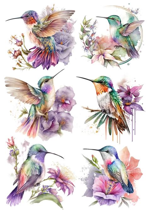 Decoupage Rice Paper, LC Collection, A4 Decoupage Paper, Hummingbird ...