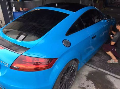 SKY Blue Vinyl Wrap High Glossy Car Wrap Film WITH 3 LAYERS with Air Bubble Free Vehicle Wrap ...