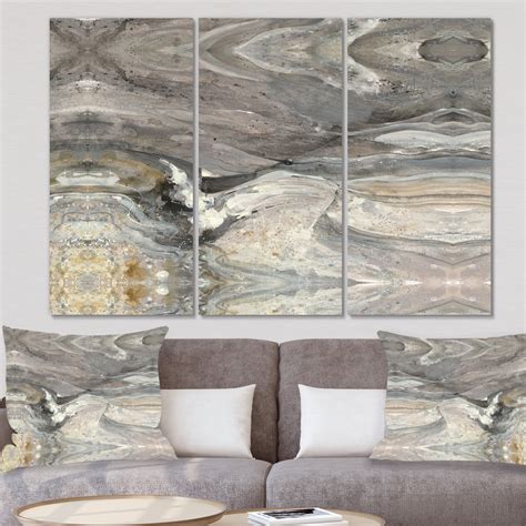 East Urban Home Natural Earth Tone - 3 Piece Wrapped Canvas Painting & Reviews | Wayfair