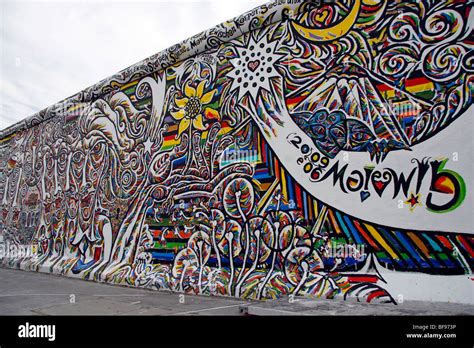 The Berlin Wall, at the East Side Gallery, a 1.3km-long section of the wall near the centre of ...